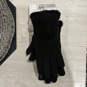 Isotoner Gloves One Size Womens Black SmartDri SmarTouch Touch Screen Stretch